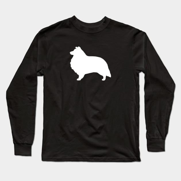 Shetland Sheepdog Silhouette Long Sleeve T-Shirt by Coffee Squirrel